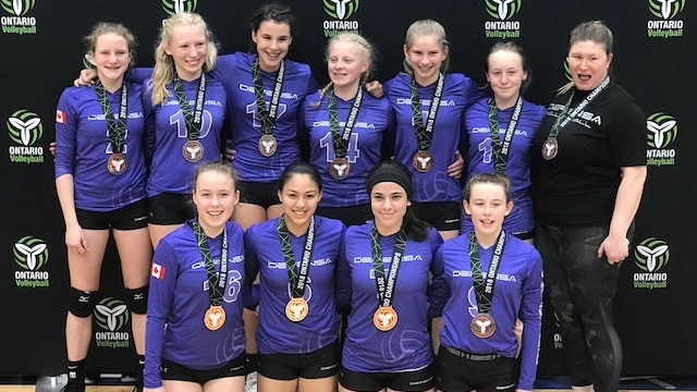 Burlington Defensa girls volleyball 14U wins Bronze